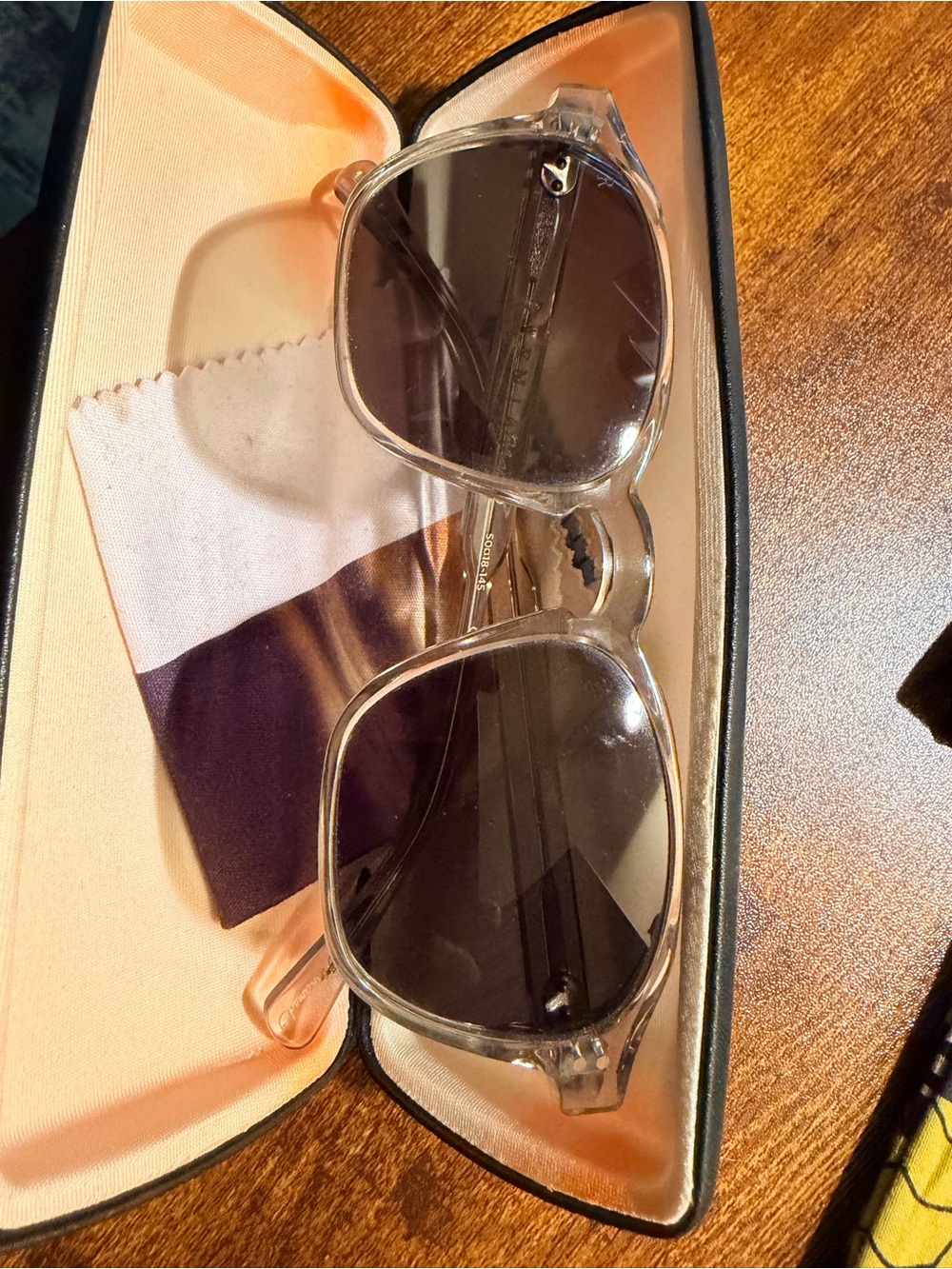 RAEN AREN 50 Clear Frame Sunglasses with Dark Gray Lenses